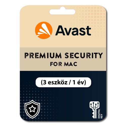 Avast Premium Security for MAC (3 eszköz / 1 év)